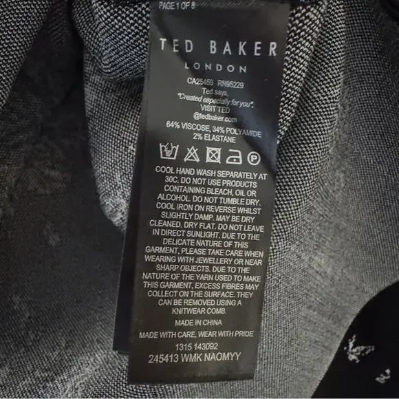 Ted Baker Naomyy Floral Jacquard Dress Mini A-Line Sleeveless round neck zip up - Picture 12 of 13